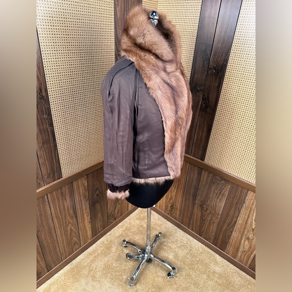 BEAUTIFUL VINTAGE NATURAL RUSSIAN SABLE FUR COAT JACKET BOLERO SMALL 4 - 6 - Picture 8 of 10